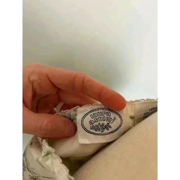 Vtg Laura Ashley Babydoll Ruffle Nightgown Floral Short Sleeve 100% Cotton L - Picture 11 of 15